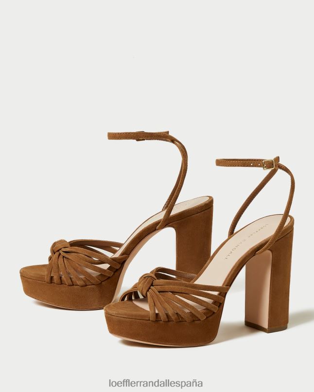 zapatos 0428281 cacao mujer Loeffler Randall sandalia con plataforma y nudo rivka