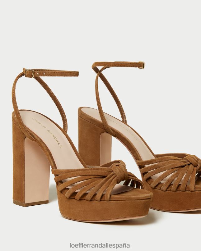 zapatos 0428281 cacao mujer Loeffler Randall sandalia con plataforma y nudo rivka