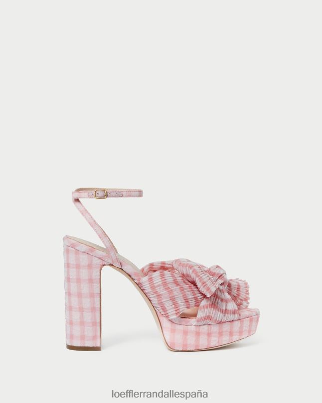 zapatos 0428282 cuadros de color rosa suave mujer Loeffler Randall tacon lazo natalia