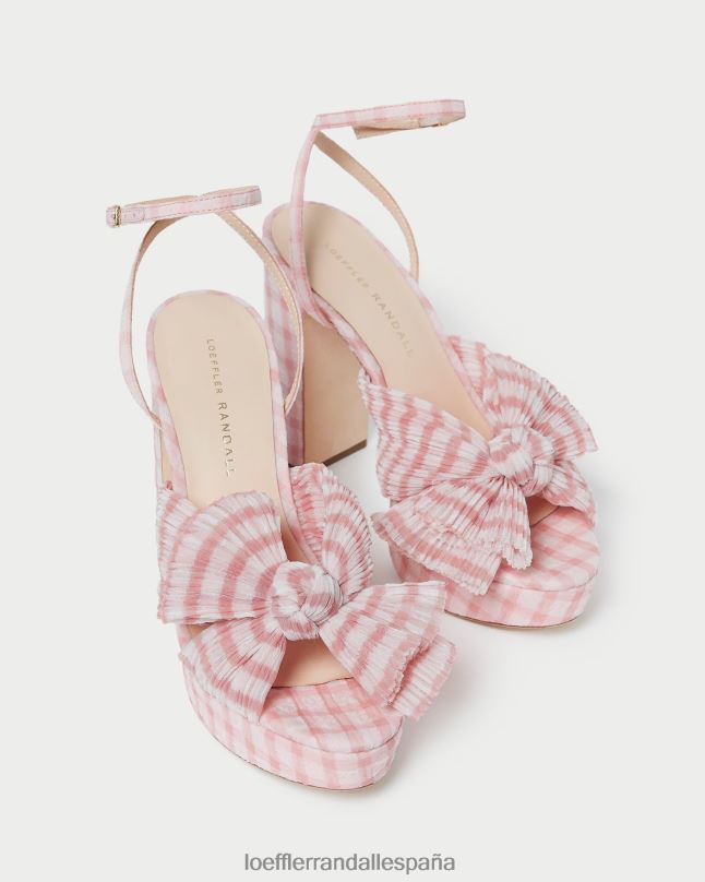 zapatos 0428282 cuadros de color rosa suave mujer Loeffler Randall tacon lazo natalia
