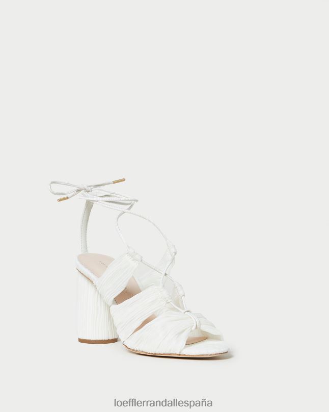 zapatos 0428283 perla mujer Loeffler Randall sandalia teresa plisada con cordones