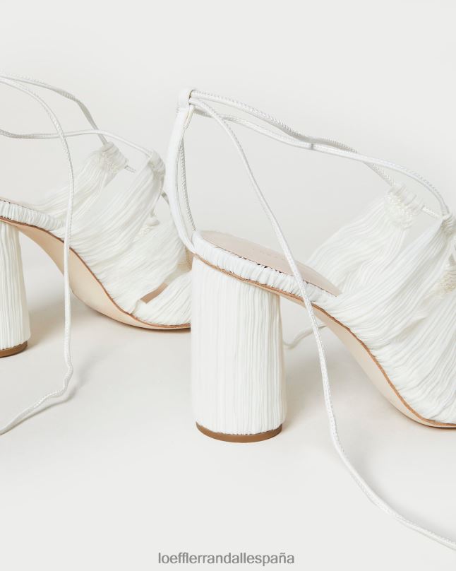 zapatos 0428283 perla mujer Loeffler Randall sandalia teresa plisada con cordones
