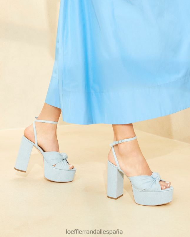 zapatos 0428284 mezclilla ligera mujer Loeffler Randall plataforma de nudo roz