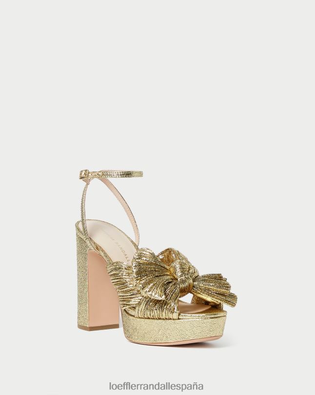 zapatos 0428289 oro mujer Loeffler Randall natalia plataforma lazo tacón