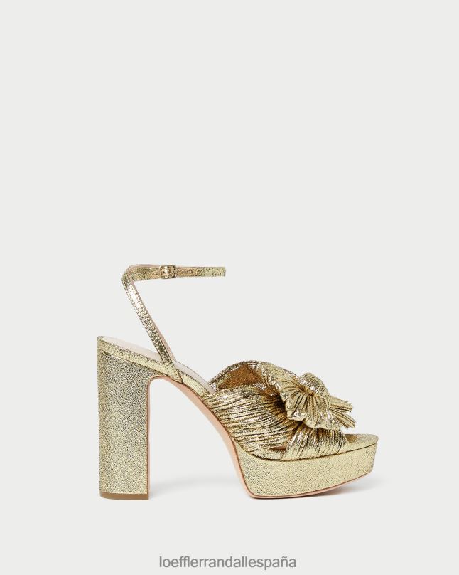 zapatos 0428289 oro mujer Loeffler Randall natalia plataforma lazo tacón