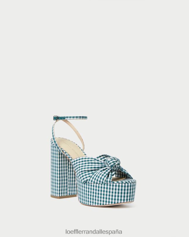 zapatos 0428290 mini cuadros verdes mujer Loeffler Randall plataforma de nudo roz