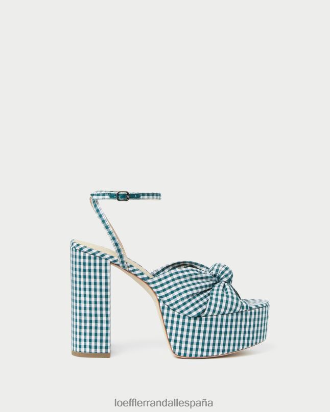 zapatos 0428290 mini cuadros verdes mujer Loeffler Randall plataforma de nudo roz