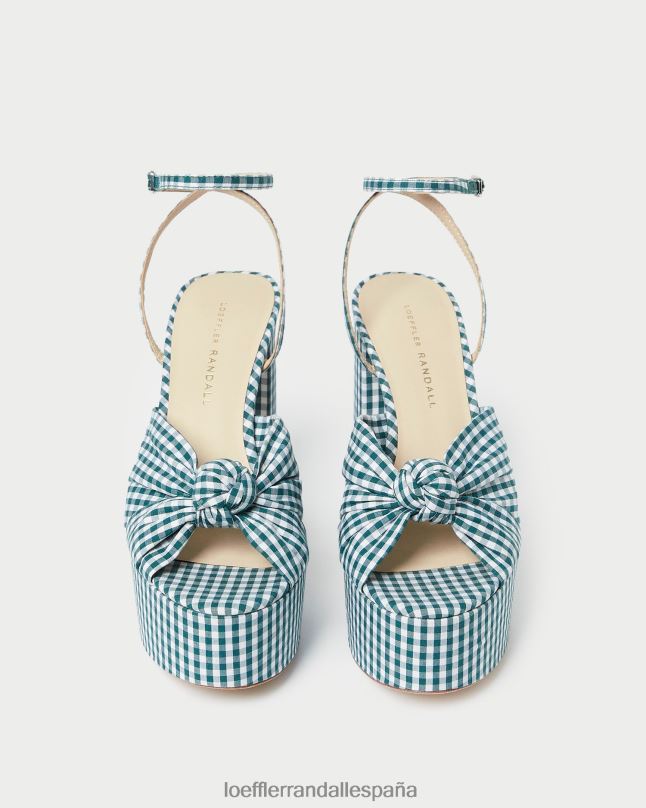 zapatos 0428290 mini cuadros verdes mujer Loeffler Randall plataforma de nudo roz