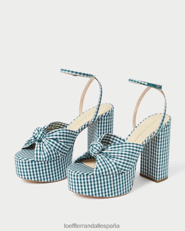 zapatos 0428290 mini cuadros verdes mujer Loeffler Randall plataforma de nudo roz