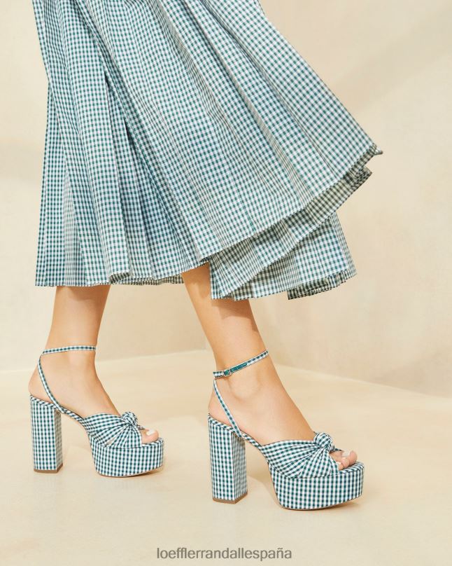 zapatos 0428290 mini cuadros verdes mujer Loeffler Randall plataforma de nudo roz