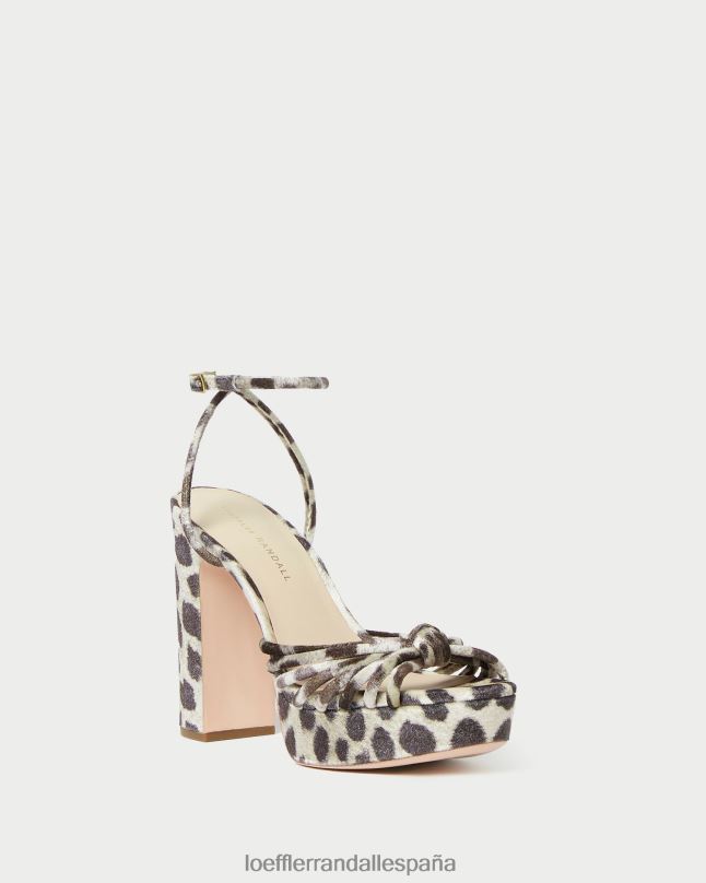 zapatos 0428298 leopardo mujer Loeffler Randall sandalia con plataforma y nudo rivka