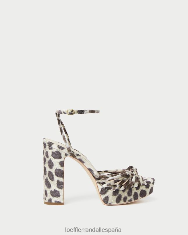 zapatos 0428298 leopardo mujer Loeffler Randall sandalia con plataforma y nudo rivka