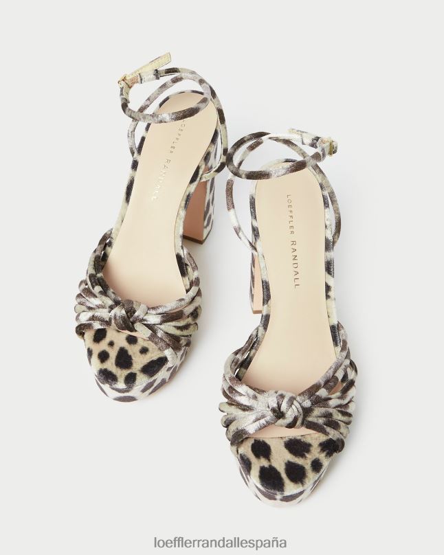 zapatos 0428298 leopardo mujer Loeffler Randall sandalia con plataforma y nudo rivka