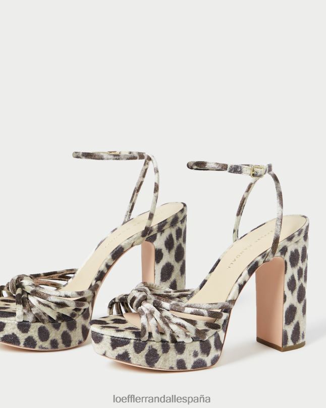 zapatos 0428298 leopardo mujer Loeffler Randall sandalia con plataforma y nudo rivka