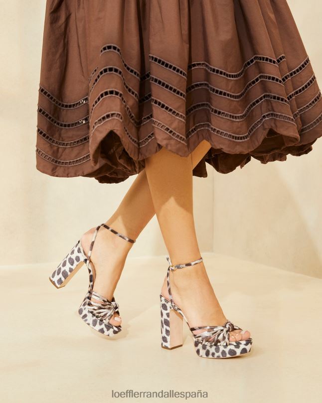 zapatos 0428298 leopardo mujer Loeffler Randall sandalia con plataforma y nudo rivka